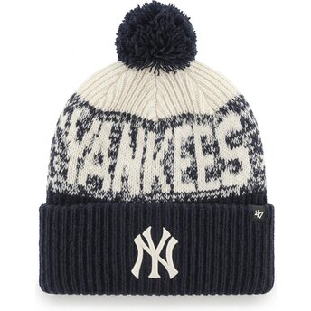 Huer pompon marineblå Bone Chill Cuff Knit fra New York Yankees MLB af 47 Brand