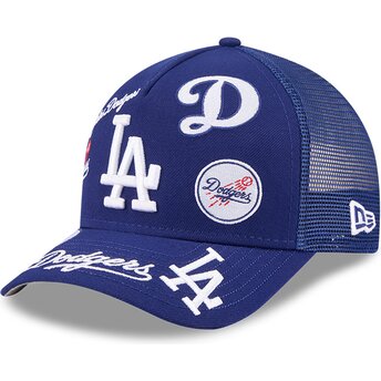 Kasketter buet blå snapback 9FORTY M-Crown A Frame All Over fra Los Angeles Dodgers MLB af New Era