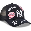 kasketter-buet-marinebla-snapback-9forty-m-crown-a-frame-all-over-fra-new-york-yankees-mlb-af-new-era