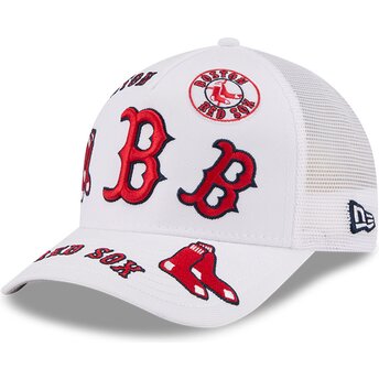 Kasketter buet hvid snapback 9FORTY M-Crown A Frame All Over fra Boston Red Sox MLB af New Era