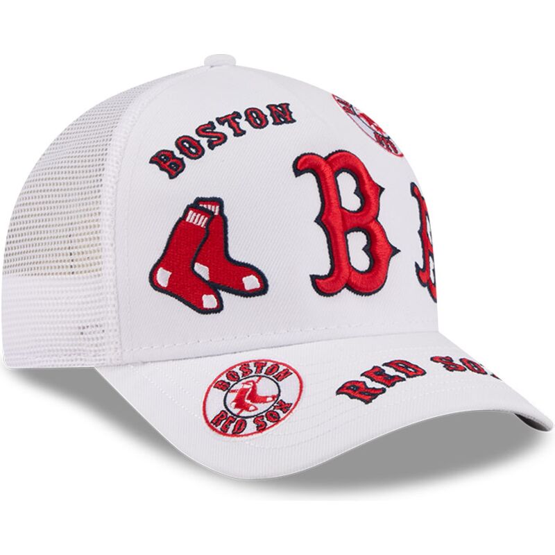 kasketter-buet-hvid-snapback-9forty-m-crown-a-frame-all-over-fra-boston-red-sox-mlb-af-new-era kasketter-buet-hvid-snapback-9forty-m-crown-a-frame-all-over-fra-boston-red-sox-mlb-af-new-era