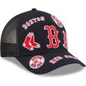 kasketter-buet-marinebla-snapback-9forty-m-crown-a-frame-all-over-fra-boston-red-sox-mlb-af-new-era