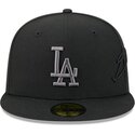 kasketter-flad-sort-tilpasset-59fifty-side-script-fra-los-angeles-dodgers-mlb-af-new-era