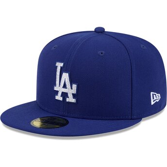 Kasketter flad blå tilpasset 59FIFTY Rhinstone Badge fra Los Angeles Dodgers MLB af New Era