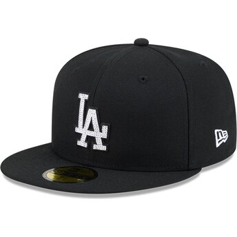 Kasketter flad sort tilpasset 59FIFTY Rhinestone fra Los Angeles Dodgers MLB af New Era
