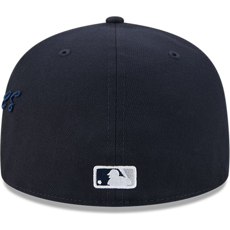 kasketter-flad-marinebla-tilpasset-59fifty-side-script-fra-new-york-yankees-mlb-af-new-era