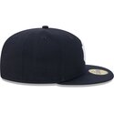 kasketter-flad-marinebla-tilpasset-59fifty-side-script-fra-new-york-yankees-mlb-af-new-era