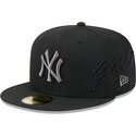 kasketter-flad-sort-tilpasset-59fifty-side-script-fra-new-york-yankees-mlb-af-new-era