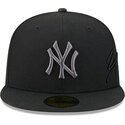 kasketter-flad-sort-tilpasset-59fifty-side-script-fra-new-york-yankees-mlb-af-new-era