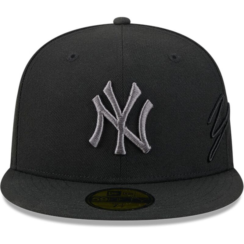 kasketter-flad-sort-tilpasset-59fifty-side-script-fra-new-york-yankees-mlb-af-new-era