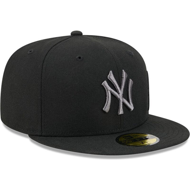 kasketter-flad-sort-tilpasset-59fifty-side-script-fra-new-york-yankees-mlb-af-new-era
