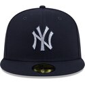 kasketter-flad-marinebla-tilpasset-59fifty-rhinestone-badge-fra-new-york-yankees-mlb-af-new-era