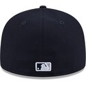 kasketter-flad-marinebla-tilpasset-59fifty-rhinestone-badge-fra-new-york-yankees-mlb-af-new-era