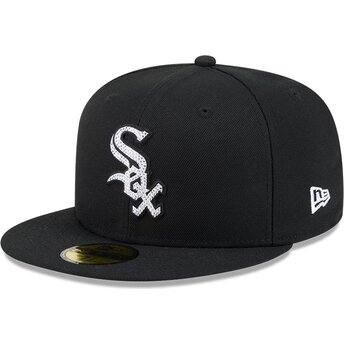 Kasketter flad sort tilpasset 59FIFTY Rhinestone Badge fra Chicago White Sox MLB af New Era