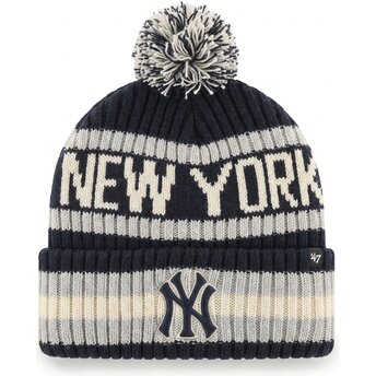 Huer pompon marineblå Bering Cuff Knit fra New York Yankees MLB af 47 Brand
