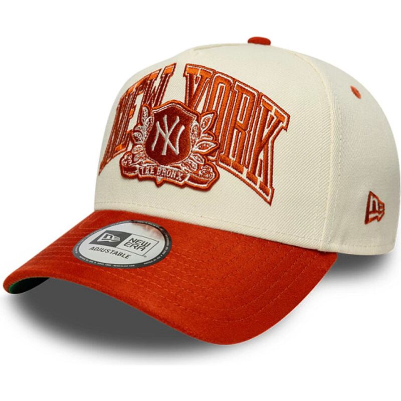 kasketter-buet-beige-snapback-e-frame-wordmark-suede-fra-new-york-yankees-mlb-af-new-era