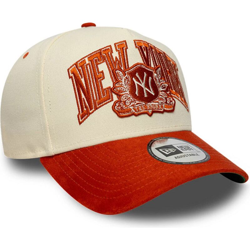 kasketter-buet-beige-snapback-e-frame-wordmark-suede-fra-new-york-yankees-mlb-af-new-era