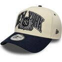 kasketter-buet-beige-snapback-e-frame-wordmark-suede-fra-new-york-yankees-mlb-af-new-era
