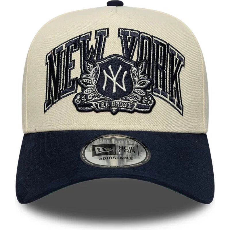 kasketter-buet-beige-snapback-e-frame-wordmark-suede-fra-new-york-yankees-mlb-af-new-era