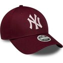 kasketter-buet-rod-justerbar-rem-rosa-9forty-metallic-fra-new-york-yankees-mlb-af-new-era