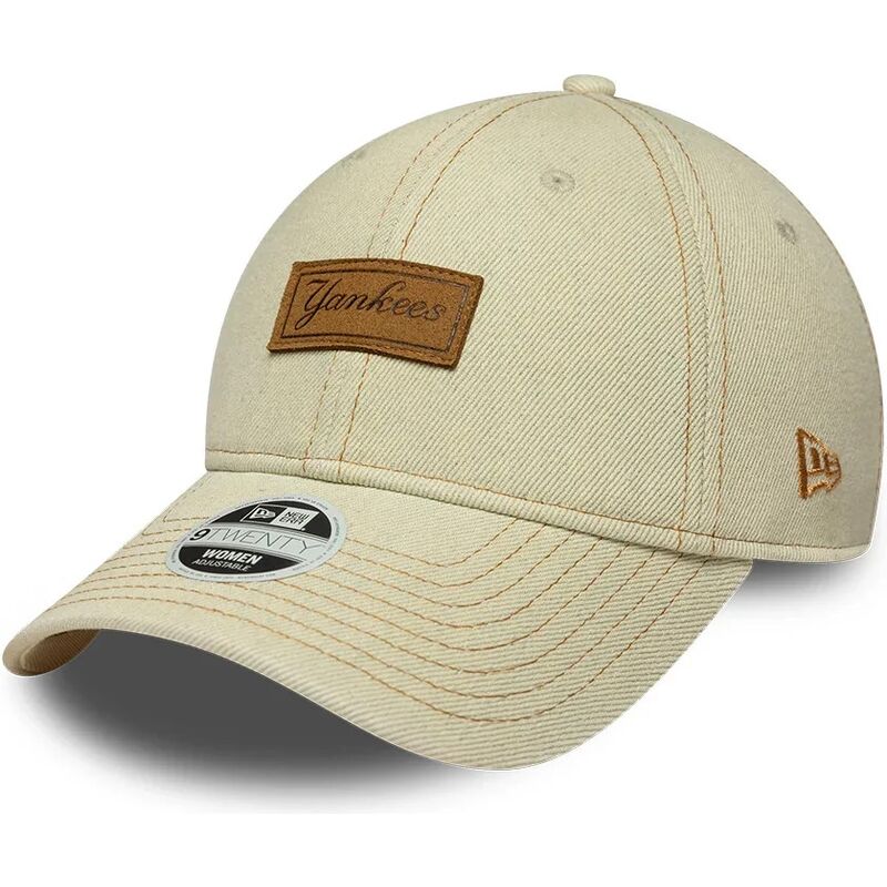 kasketter-buet-beige-justerbar-rem-9twenty-denim-fra-new-york-yankees-mlb-af-new-era