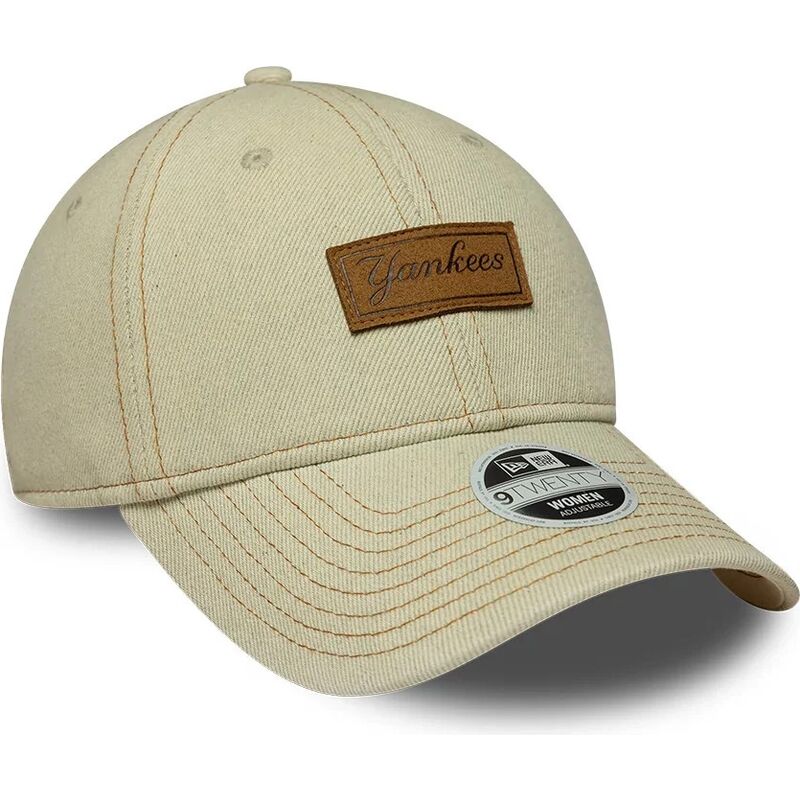 kasketter-buet-beige-justerbar-rem-9twenty-denim-fra-new-york-yankees-mlb-af-new-era