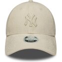 kasketter-buet-beige-justerbar-rem-9forty-cord-fra-new-york-yankees-mlb-af-new-era