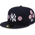 kasketter-flad-marinebla-tilpasset-59fifty-spike-lee-patches-fra-new-york-yankees-mlb-af-new-era