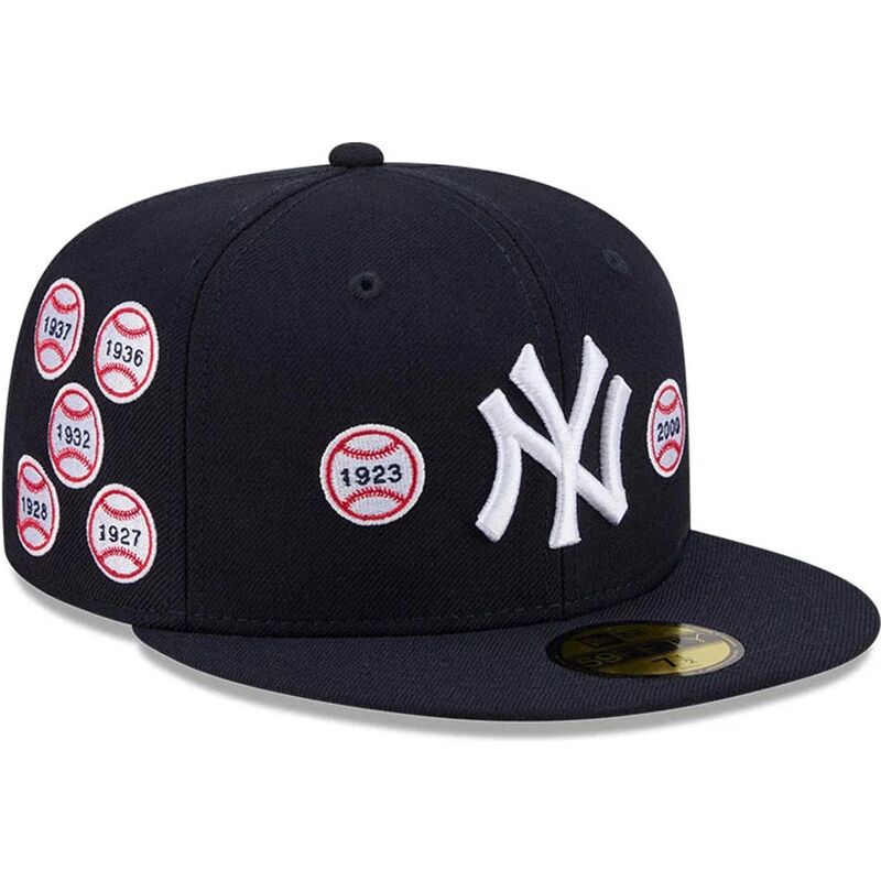 kasketter-flad-marinebla-tilpasset-59fifty-spike-lee-patches-fra-new-york-yankees-mlb-af-new-era