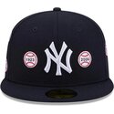 kasketter-flad-marinebla-tilpasset-59fifty-spike-lee-patches-fra-new-york-yankees-mlb-af-new-era