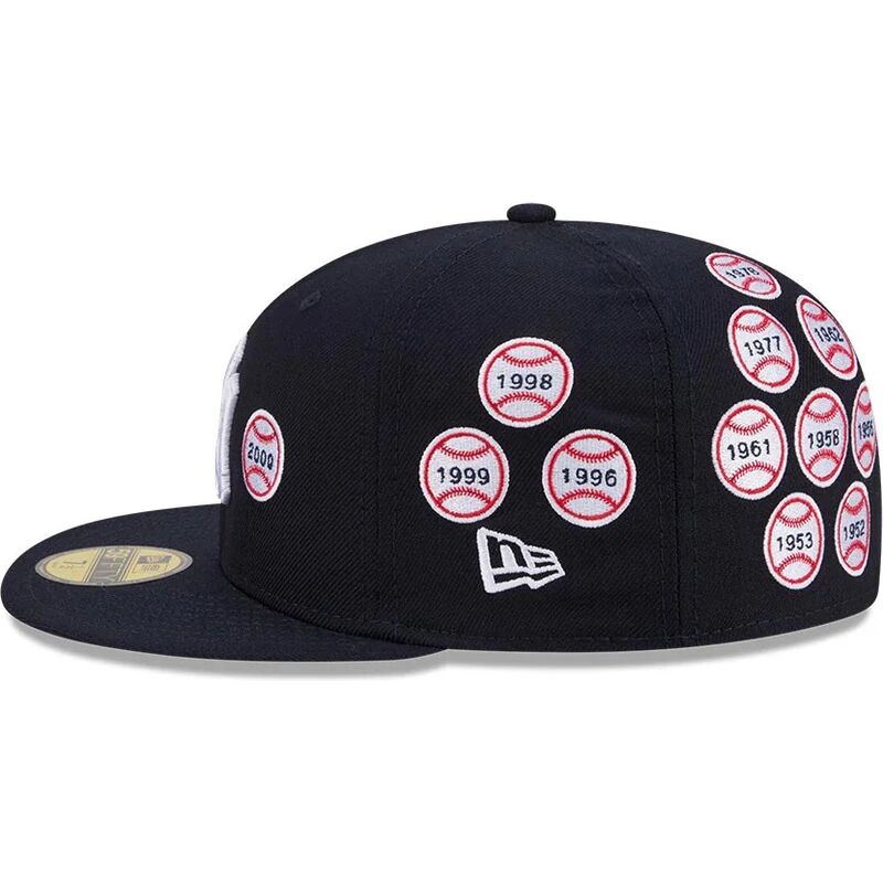 kasketter-flad-marinebla-tilpasset-59fifty-spike-lee-patches-fra-new-york-yankees-mlb-af-new-era