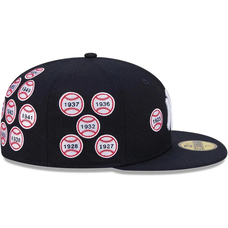 kasketter-flad-marinebla-tilpasset-59fifty-spike-lee-patches-fra-new-york-yankees-mlb-af-new-era