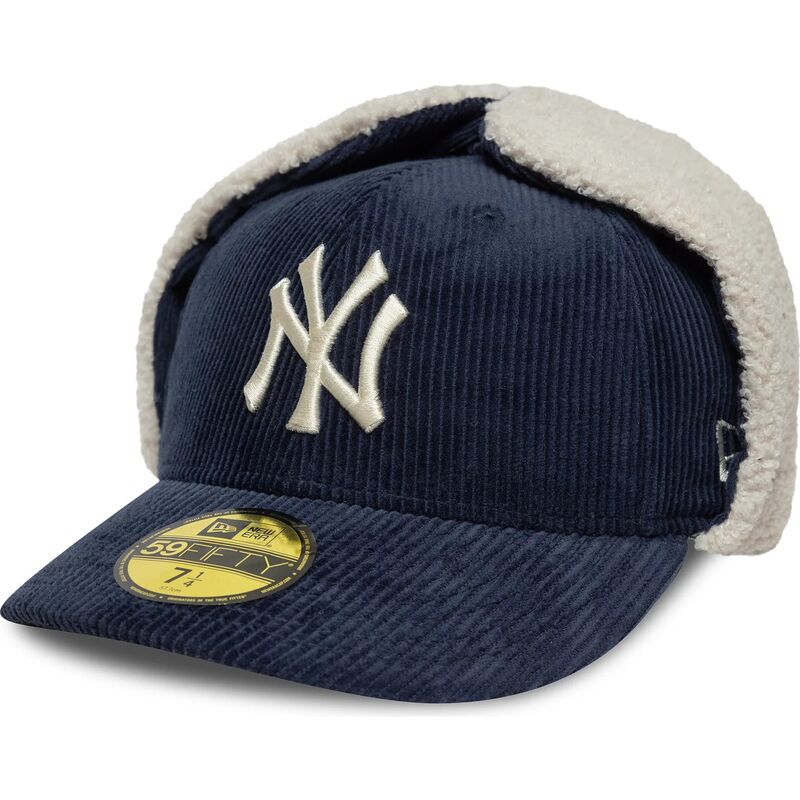 kasketter-buet-marinebla-tilpasset-59fifty-cord-dog-ear-fra-new-york-yankees-mlb-af-new-era
