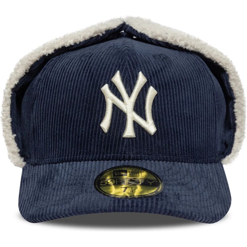 kasketter-buet-marinebla-tilpasset-59fifty-cord-dog-ear-fra-new-york-yankees-mlb-af-new-era
