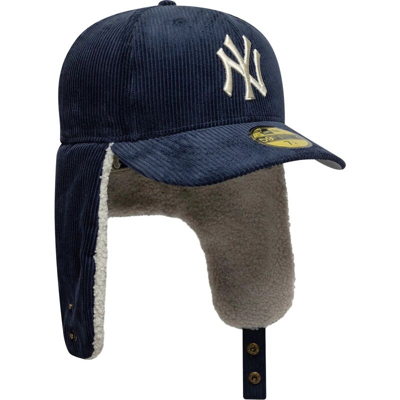 kasketter-buet-marinebla-tilpasset-59fifty-cord-dog-ear-fra-new-york-yankees-mlb-af-new-era