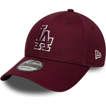 Kasketter buet rød justerbar rem 9FORTY Team Outline fra Los Angeles Dodgers MLB af New Era
