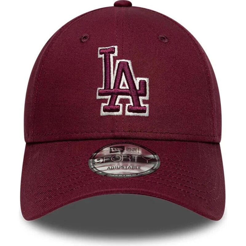 kasketter-buet-rod-justerbar-rem-9forty-team-outline-fra-los-angeles-dodgers-mlb-af-new-era