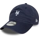 kasketter-buet-marinebla-justerbar-rem-9twenty-washed-mini-fra-new-york-mets-mlb-af-new-era