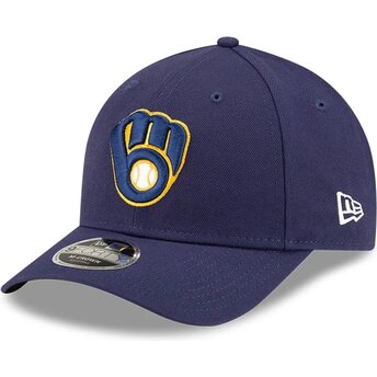 Kasketter buet marineblå snapback 9FORTY M-Crown Player Replica fra Milwaukee Brewers MLB af New Era
