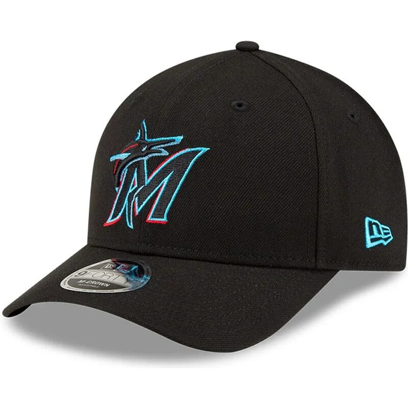 kasketter-buet-sort-snapback-9forty-m-crown-player-replica-fra-miami-marlins-mlb-af-new-era