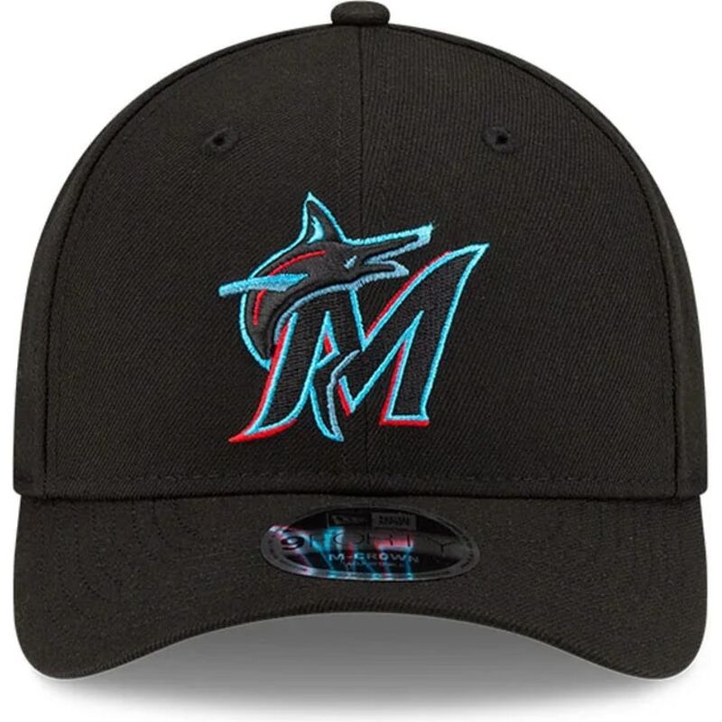 kasketter-buet-sort-snapback-9forty-m-crown-player-replica-fra-miami-marlins-mlb-af-new-era