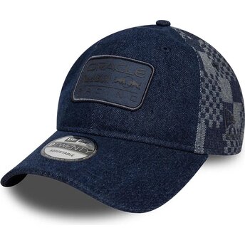 Kasketter buet marineblå justerbar rem 9TWENTY Patterned Denim fra Red Bull Racing Formula 1 af New Era
