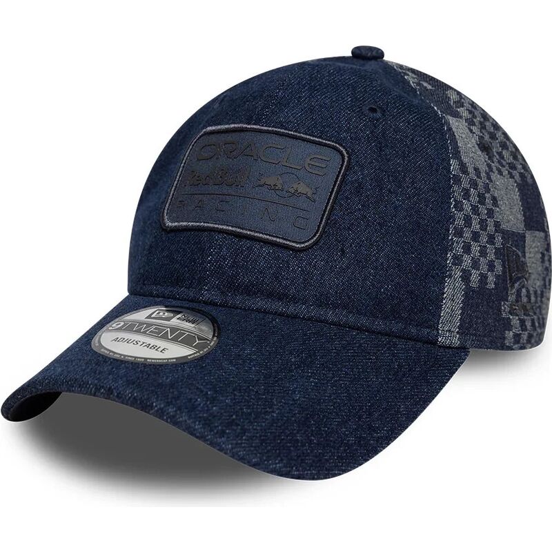 kasketter-buet-marinebla-justerbar-rem-9twenty-patterned-denim-fra-red-bull-racing-formula-1-af-new-era