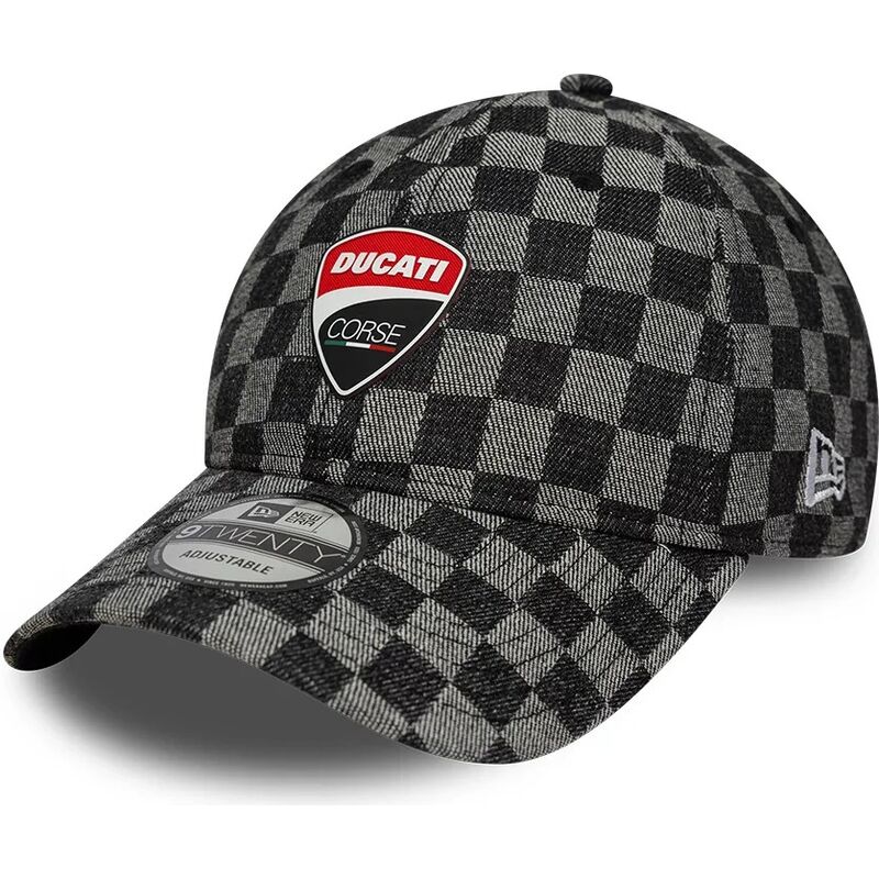 kasketter-buet-sort-justerbar-rem-9twenty-check-fra-ducati-motor-motogp-af-new-era