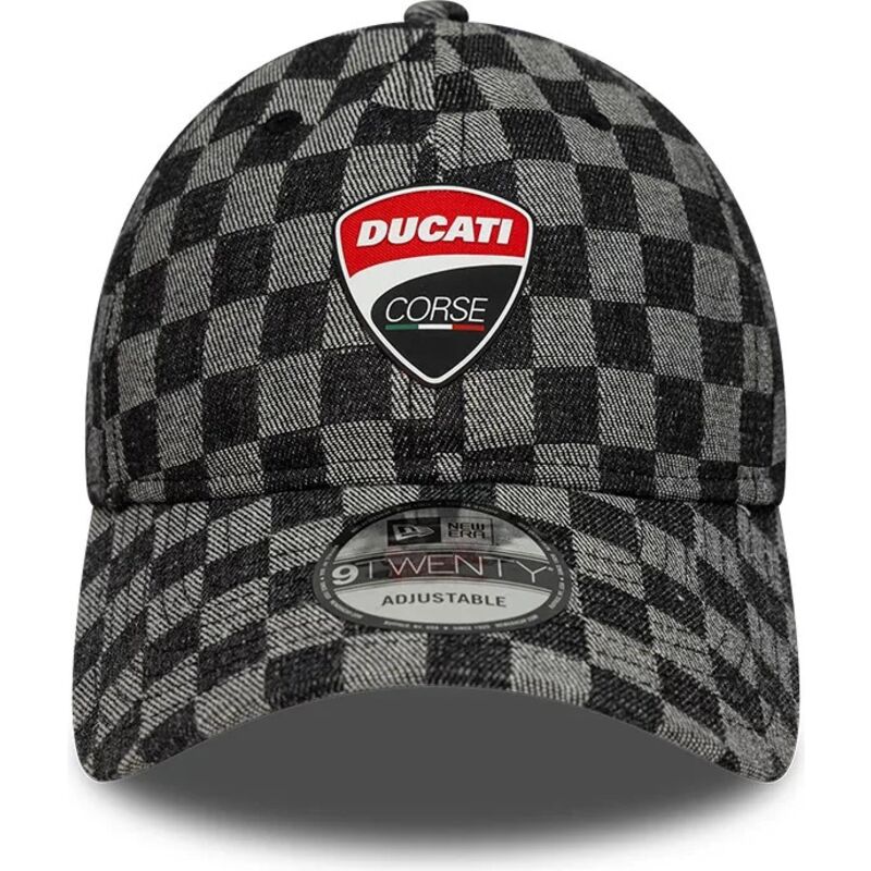 kasketter-buet-sort-justerbar-rem-9twenty-check-fra-ducati-motor-motogp-af-new-era