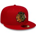 kasketter-flad-rod-tilpasset-59fifty-basic-fra-chicago-blackhawks-nhl-af-new-era