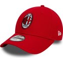 kasketter-buet-rod-justerbar-rem-til-barn-9forty-core-fra-ac-milan-serie-a-af-new-era