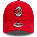 kasketter-buet-rod-justerbar-rem-til-barn-9forty-core-fra-ac-milan-serie-a-af-new-era