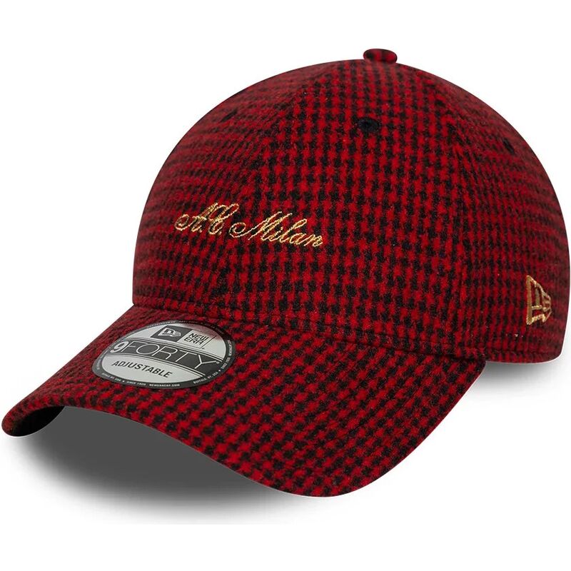 kasketter-buet-rod-justerbar-rem-9forty-houndstooth-fra-ac-milan-serie-a-af-new-era kasketter-buet-rod-justerbar-rem-9forty-houndstooth-fra-ac-milan-serie-a-af-new-era