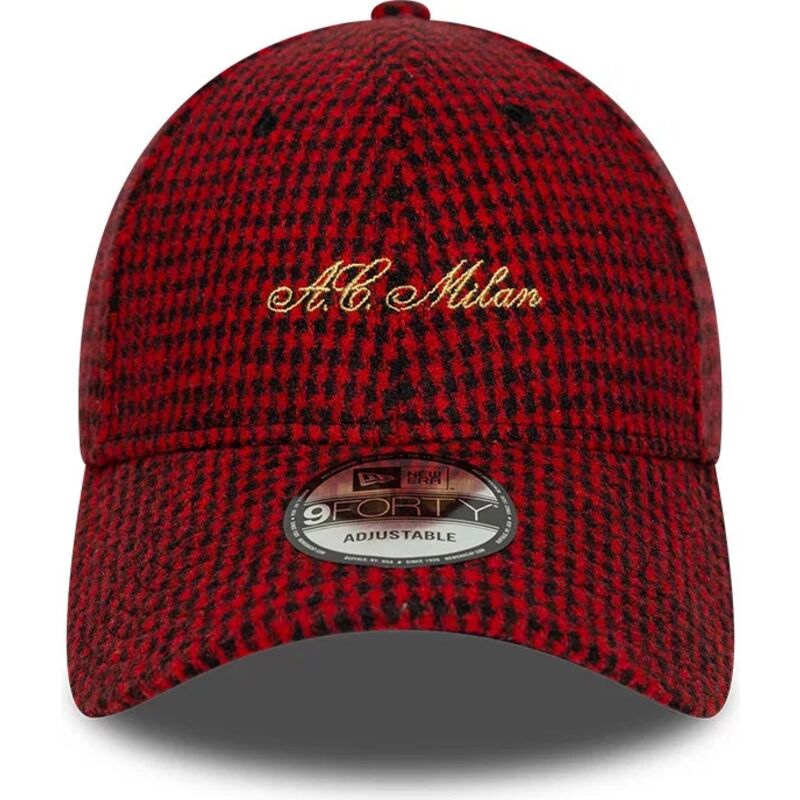 kasketter-buet-rod-justerbar-rem-9forty-houndstooth-fra-ac-milan-serie-a-af-new-era kasketter-buet-rod-justerbar-rem-9forty-houndstooth-fra-ac-milan-serie-a-af-new-era